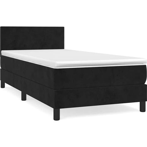Maison Exclusive - Cama box spring con colchón terciopelo negro 1 (1/5)