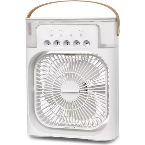 4-in-1 Tragbarer Luftkühler – Luftbefeuchter, Nachtlicht – 600 ml – 3 Geschwindigkeitsstufen, 3 Nebelmodi, 7 LED-Farben – USB-C – für Büro, Schlafzimmer, Outdoor (1/4)