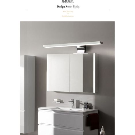 Luminaire pour miroir — Idéal pour les dressings, salles de bain, chambres, etc. — 1 unité, 50 cm, lumière blanche (1/4)