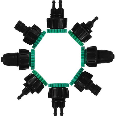 Adaptateur pour tuyau d'arrosage, lot de 32, pour le raccordement des robinets d'irrigation goutte à goutte (1/5)