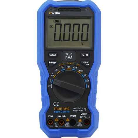 Multimètre numérique intelligent OW18A 3 5/6, prend en charge les tests True RMS et le multimètre de détection de tension sans contact NCV. (1/5)