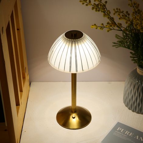 Lampe de table LED rétro créative, veilleuse de bureau rechargeable, adaptée aux restaurants, à l'extérieur, aux cafés, aux bars, à la lampe de table en métal KTV (1/5)