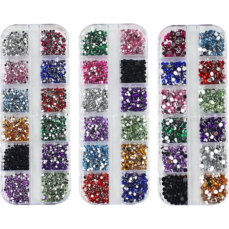 Sticker Acrylique Strass - Auto-Adhésif Sans Colle - Pour Décoration DIY, Ongles, Téléphones, Cartes et Objets Personnalisés - Lot de 500 Pièces (1/5)