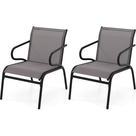 2er-Set Gartenstühle, atmungsaktives Material, Tragkraft 150 kg