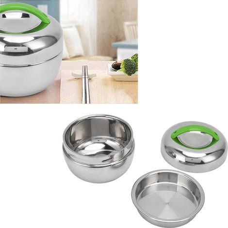 Boîte Repas Isotherme en Acier Inoxydable 800ml, Grande Ouverture pour Étudiants et Professionnels