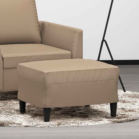 Repose-Pieds pour Salon ou Chambre - Tabouret Pouf Cappuccino 60x50x41 cm Similicuir BV658747 - BonneVie (1/5)