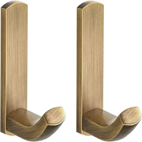Antiker Handtuchhaken aus Messing, Handtuchhaken für Bad und Küche, Bademantelhaken, Kleiderhaken, Mehrzweck-Wandhaken, gebürstete Bronze – 2er-Pack