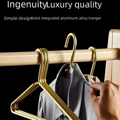 Cintre Métal Aluminium 8mm Solide Surface Lisse Fini Or Pour Rangement Pantalon Cravate Dressing (1/5)