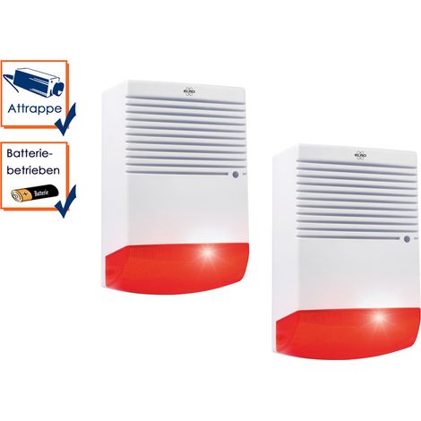 2er Set Sirenen Attrappe mit blinkender LED Batteriebetrieb - Alarmsysteme Dummy (1/5)