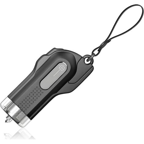Rompecristales de coche, martillo de seguridad portátil y cortador de cinturones de seguridad con hoja de acero inoxidable para evacuación de vehículos, llavero para coche y herramienta de supervivenc