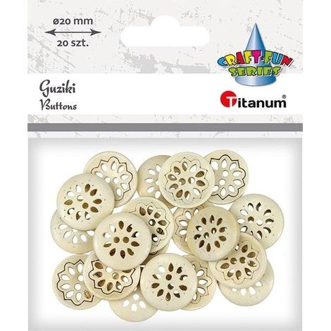 Bottoni in legno traforati a forma di fiore, 20 mm, 20 pezzi