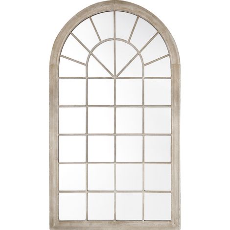 Espejo de pared de metal beige 76 x 130 cm ventana arqueada vintage decoración Trevol (1/5)