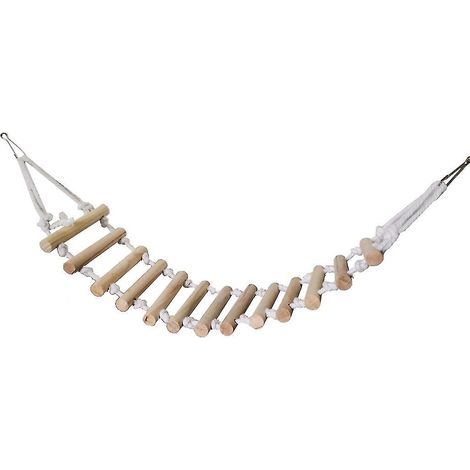 Vogelschaukel, Holzständer, Sitzstange, Spielzeug, Seilbrücke, Leiter für kleine Vögel (1/4)