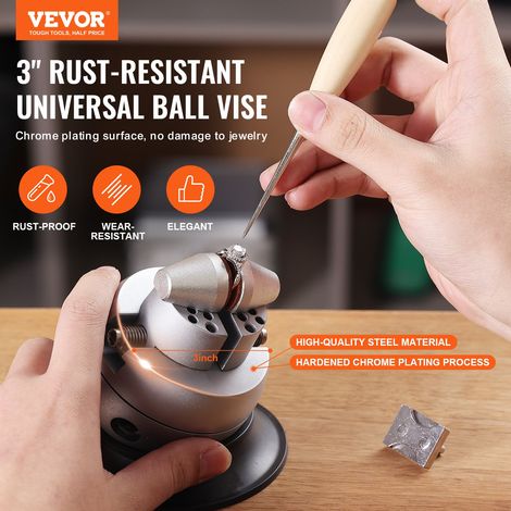 Boulet de Graveur 78 mm Étau de Gravure Base Rotative à 360° Étau à Boule Mâchoire Réglable avec 70 Accessoires Outil de Réglage de… (1/5)