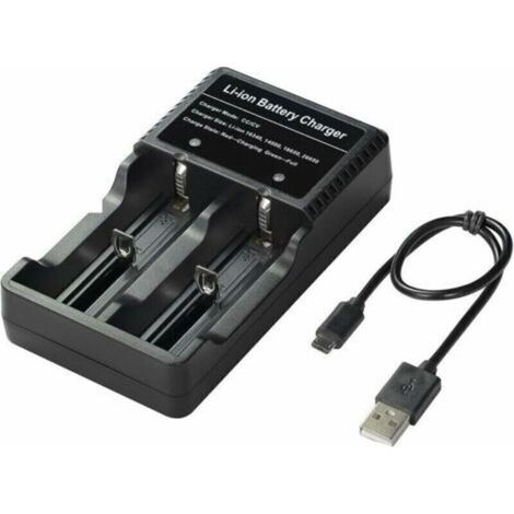 Chargeur universel pour piles rechargeables 18650, 14500, 16340, 26650 – 3,7 V – Convient à la recharge en intérieur ou en extérieur – Sans piles incluses (1/5)