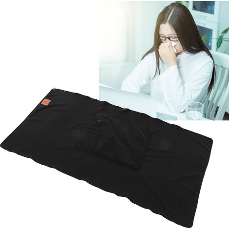 Couverture chauffante USB, couverture chauffante à grande surface pour les épaules, le cou, les jambes et la taille, châle à température réglable multi-positions, noire. (1/5)