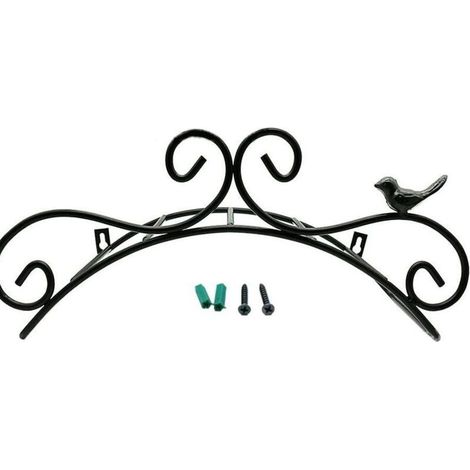 Support Mural en Métal pour Tuyau d'Arrosage Motif Oiseau Antique en Fonte Noir 38,1 x 15,2 cm (1/5)