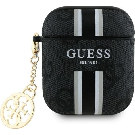 Guess GUA2P4RPSK AirPods 1/2 Hülle schwarz/schwarz 4G Bedruckter Streifen-Anhänger (1/3)