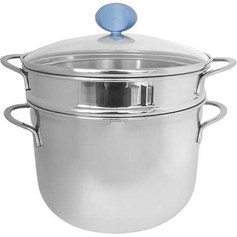 Pastaiola pentola con cestello in acciaio scola pasta cuocipasta 5lt set 3 pezzi (1/5)