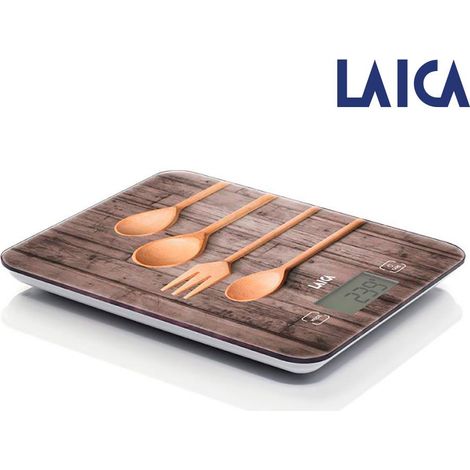 Küchenwaage laica ks5010 Holzlöffel - wiegt in g/ml - Touchscreen - bis zu 10kg - Genauigkeit 1g (1/2)