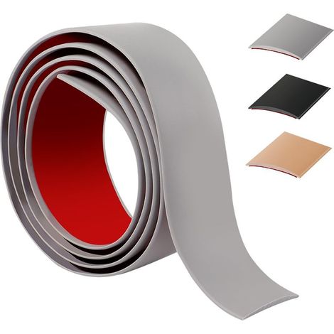 4cmx1m（Grey）Barre De Seuil Adhesive，Flexible Seuil De Porte Adhesif PVC,Barres De Transition De Seuil Pour La Cuisine/Salon,Profil De Transition Pour Joindre Les Joints De Sol/Carrelage/Laminé (1/5)