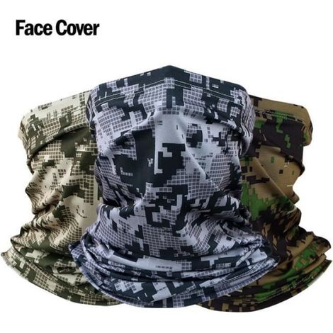 Couleur Gris foncé Bandana tactique militaire pour hommes et femmes, écharpes d'été, masque de tête tubulaire, camouflage, Anti-UV (1/4)
