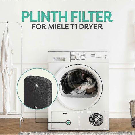 Sockelfilter-Ersatz für Miele T1 Trockner – 9164761 Wärmepumpen-Wäschetrockner, Sockel-Fusselschaumfilter-Ersatz 5er-Pack Edition 0618
