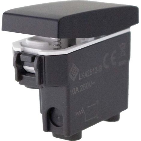 Pulsante Normalmente Aperto 1P 10A Colore Nero Compatibile Con Bticino Living e Vimar Plana