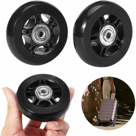 Roues De Remplacement Pour Valise - 80 mm x 24 mm - Roulement Intégré - Compatible Valises Trolley - Lot De 2 (1/5)