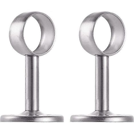 Tube de penderie en acier inoxydable, diamètre 32 mm (1-1/4"), support de tringle de porte de placard, ensemble de 2 [jkw] (1/5)