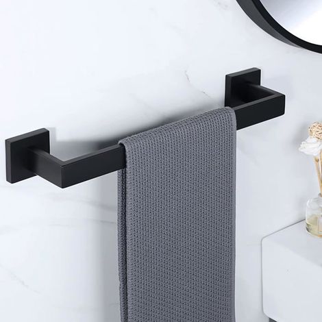 Porte-Serviettes Mural Porte-Serviettes de Salle de Bain Porte-Serviettes 40 CM, Acier Inoxydable 304 Finition Noire Mate, (1/5)