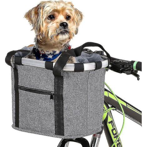 Panier de vélo pliable pour petits chats et chiens, sac de transport pour guidon, panier pour animaux de compagnie, 7 couleurs, 34 x 28 x 25 cm (1/5)