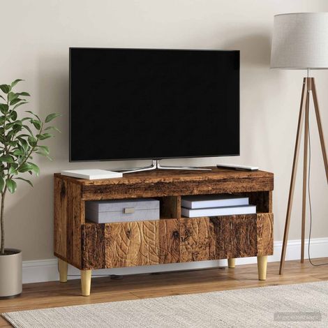 vidaXL Meuble TV LED Bois ancien Bois d'ingénierie (1/5)