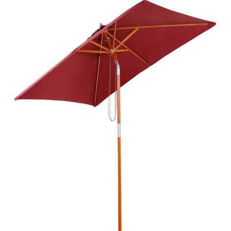 Parasol - 200 x 150 x 235 cm - Rectangulaire - Réglable en 3 positions - Déperlant UV - Pour Jardin Terrasse Balcon Plage - 1 pièce (1/5)
