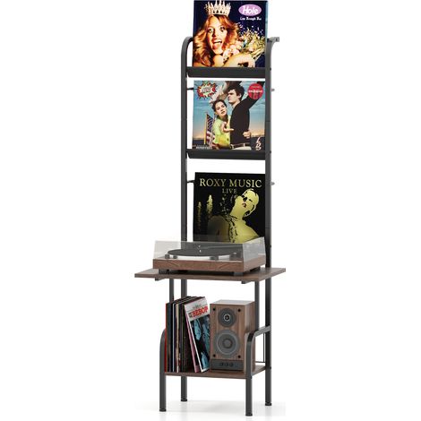 Costway – Support pour lecteur de disques à 5 niveaux – Rack d'affichage vinyles 50 x 51 x 145 cm – Structure métallique avec kits anti-basculement (1/5)