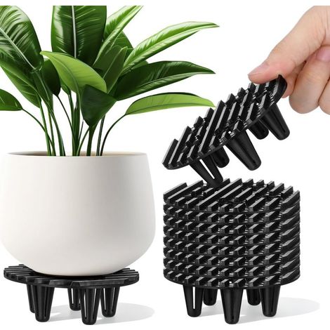 GDHZS-  10 PièCes Rehausseurs De Pots De Fleurs,Maille Plastique ÉPaisse, Fond Des Pots De Fleurs, Forme Ronde, IntéRieur Et ExtéRieur (1/5)