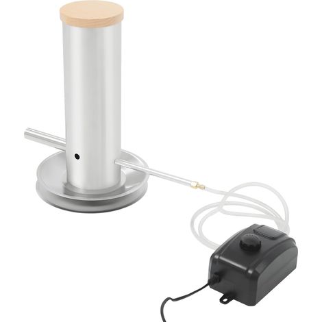 Générateur de Fumée Froide Électrique, Fumoir Inox avec Pompe à Air Débit Réglable, Accessoire Barbecue pour Viande Fromage, Compatible avec Grill Charbon Gaz Terrasse Jardin
