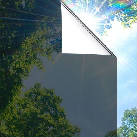 Spiegelfensterfolie - Wärmedämmung - Sonnenschutzfolie: selbstklebend für Innen- oder Außenfenster - Anti-UV-Tönungsfolie
