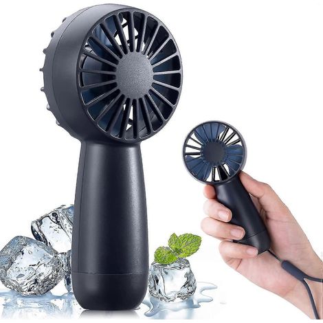 Handventilator, wiederaufladbarer Mini-Ventilator, tragbarer Handventilator, persönlicher Ventilator mit 3 Geschwindigkeitsstufen, Reiseventilator, elektrischer Ventilator (Blau) (1/5)