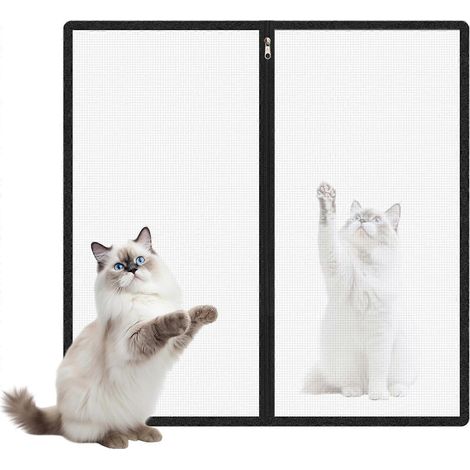 Barrière pour chien 90x90cm, clôture portable en filet pour animaux (chiens, chats, chiots), adaptée porte, porche, couloir, cuisine, balcon, cheminée (1/5)