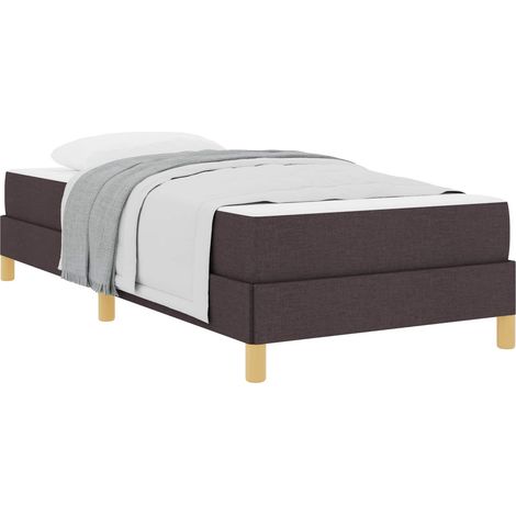 Maison Exclusive - Lit à ressorts avec matelas Marron foncé 80 x 200 cm tissu