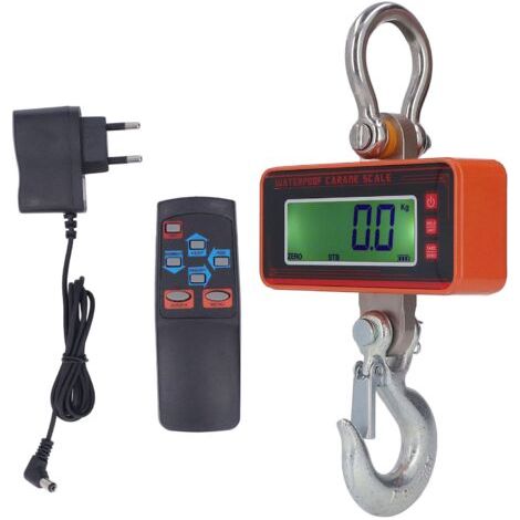 Balance de grue électronique industrielle 1500KG 3000LB,balance suspendue sans fil étanche à écran LCD,prise UE 100-240V,orange (1/5)