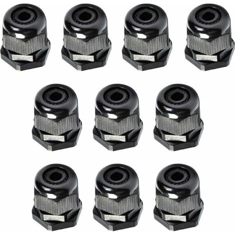 100 pièces M20 x 1,5 Boîte de jonction Réglables IP68 Étanches Presse-Étoupe Connecteur de presse-étoupe en plastique étanche Ø 6mm-12mm (Noir)