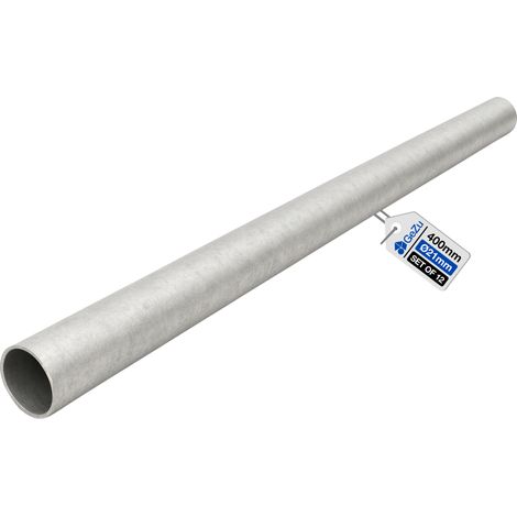 Lot de 12 Tube acier rond Ø27 mm – Longueur 400 mm – galvanisé – Revêtement robuste pour rampes, cadres, meubles et construction – GeZu Impex