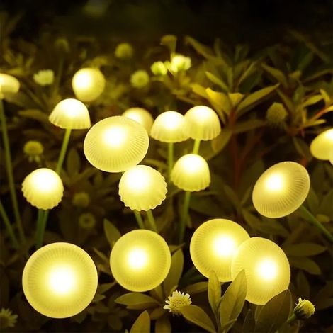 2PCS Lampe Jardin Solaire Exterieur IP65 8LED - Lampe Luciole Étanches pour Jardin, Patio, Cours, Balcon Décoratif (1/5)