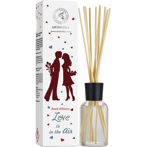Diffuseur pour Amour avec de Huile de Ylang Ylang Naturel et Pur 100ml - Intense Aphrodisiaque - Parfum de Chambre avec des Bâtonnets de Rotin pour Aromatiser Air pour la Pièce - Aroma of Love (1/5)