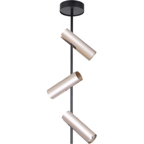 Faretto soffitto LEDA rotondo 3 luci nero oro GU10
