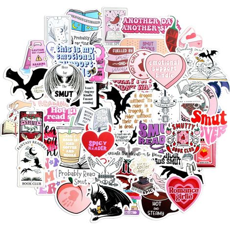 Sticker-Set für Bücherliebhaber – 52 Kawaii-Sticker für Bücher, Computer, Notizbücher und Handys – Dekorative Sticker für Schüler und Bücherwürmer – Niedliche Sticker für Mädchen (1/5)