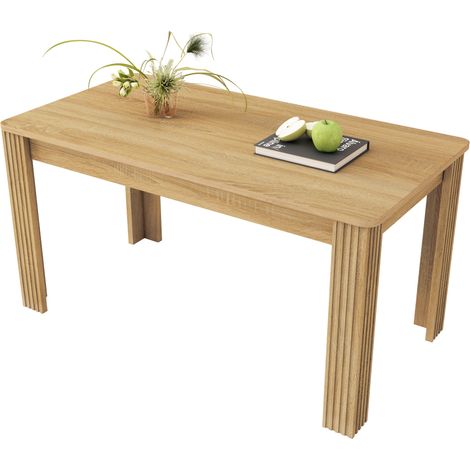 CHICFURN Tavolo da pranzo 116 x 65 x 75 cm in truciolare rovere, design moderno (1/5)