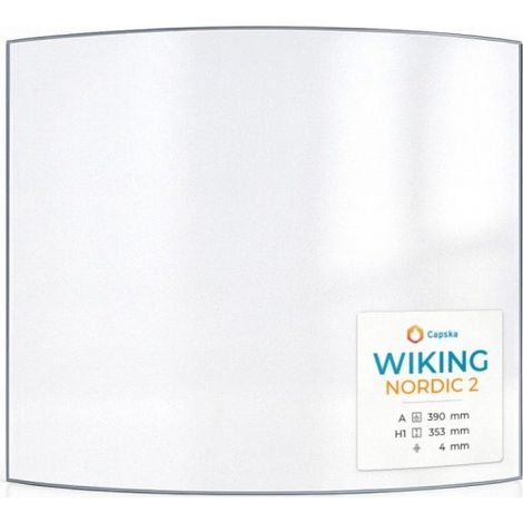 Vitre Wiking NORDIC 2 - Verre Courbe pour poêle à bois - 390 x 353 mm (A x H) - 4 mm (1/5)